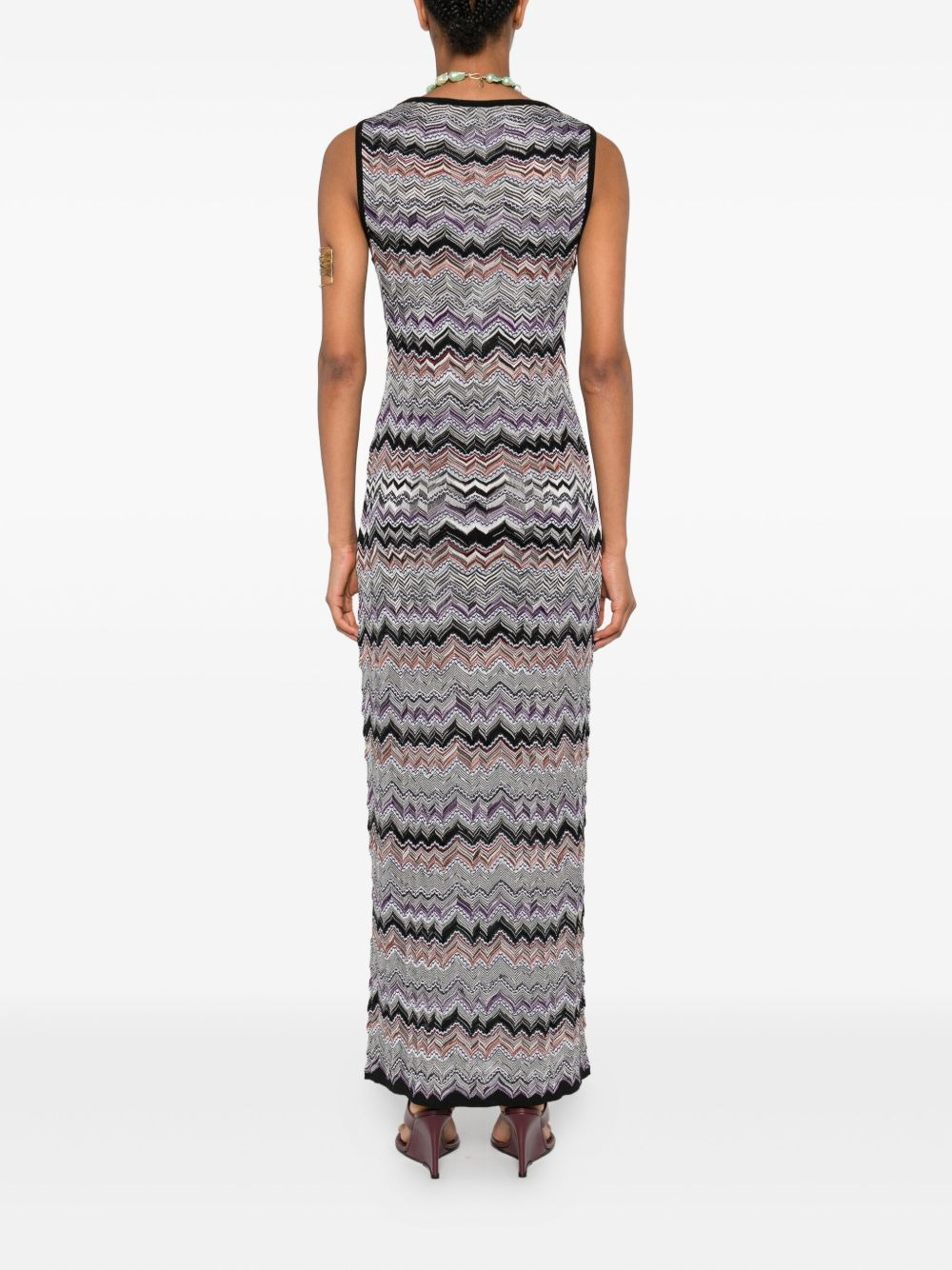 zigzag-pattern dress - 4