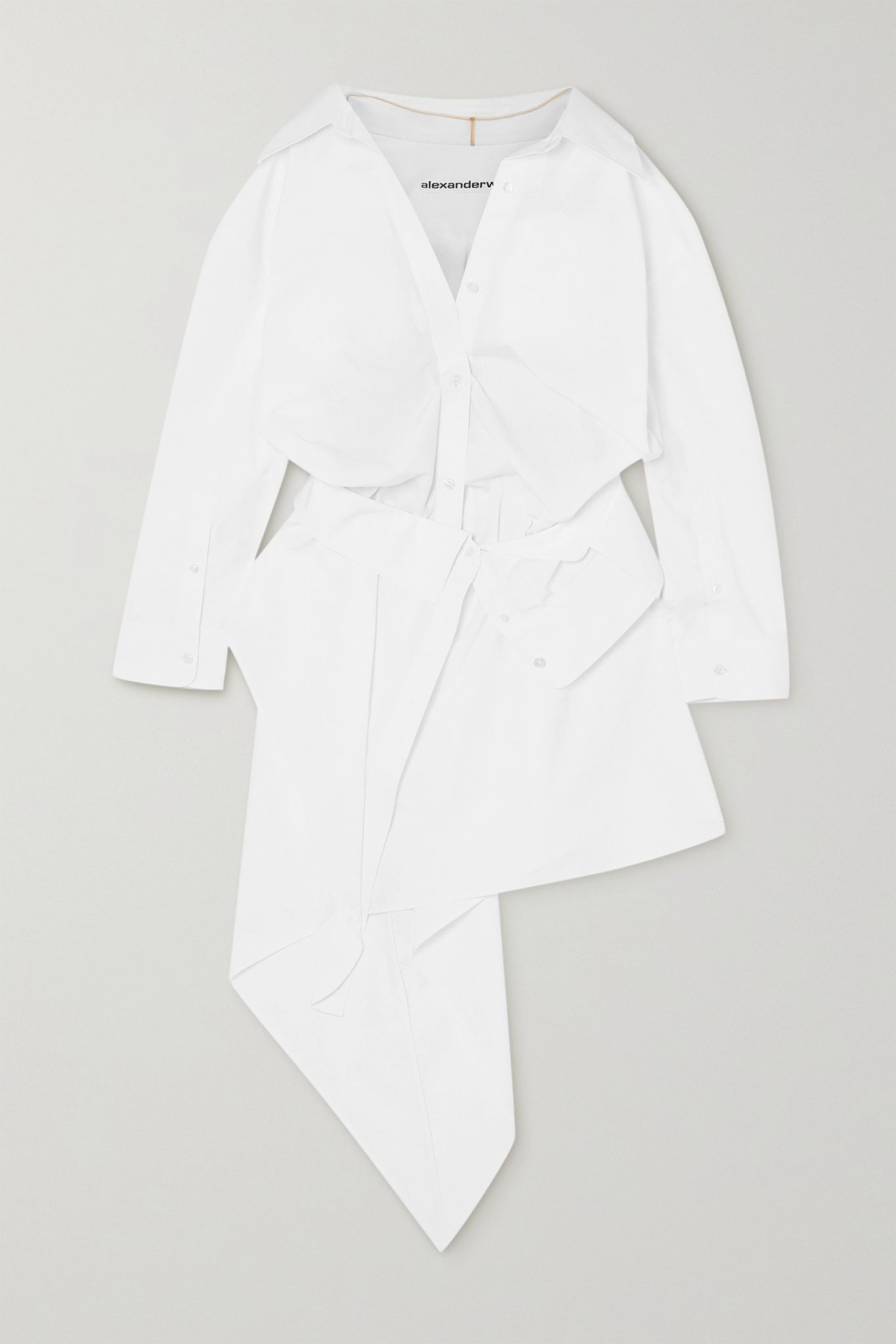 Asymmetric cotton-poplin shirt dress - 1