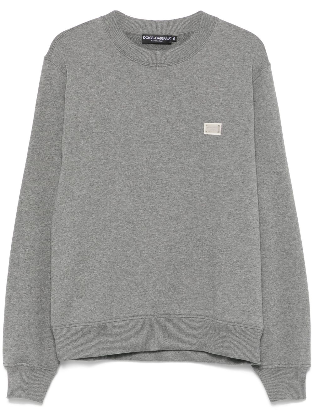 logo-plaque cotton sweatshirt - 1