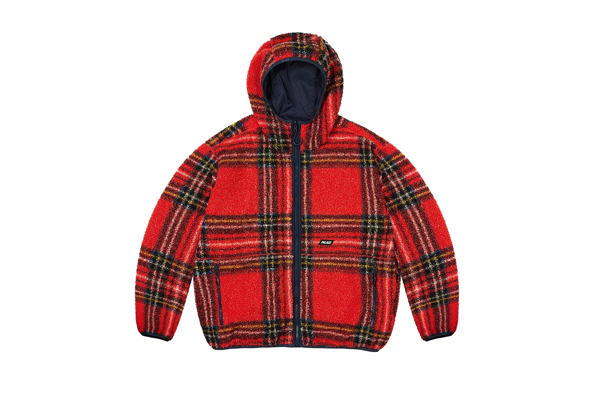 REVERSIBLE CHECK FLEECE JACKET RED - 1