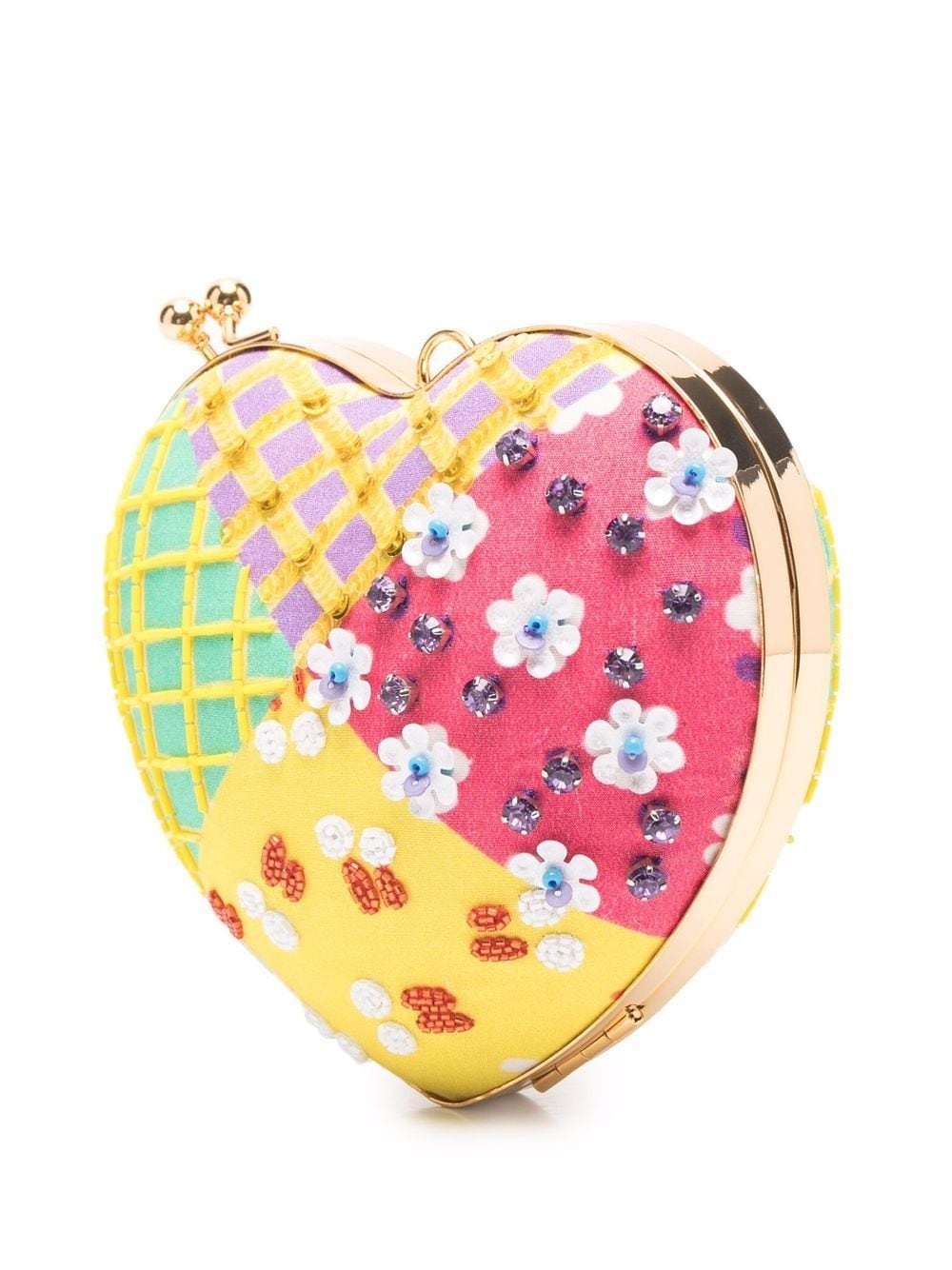 bead-embellished heart bag - 3