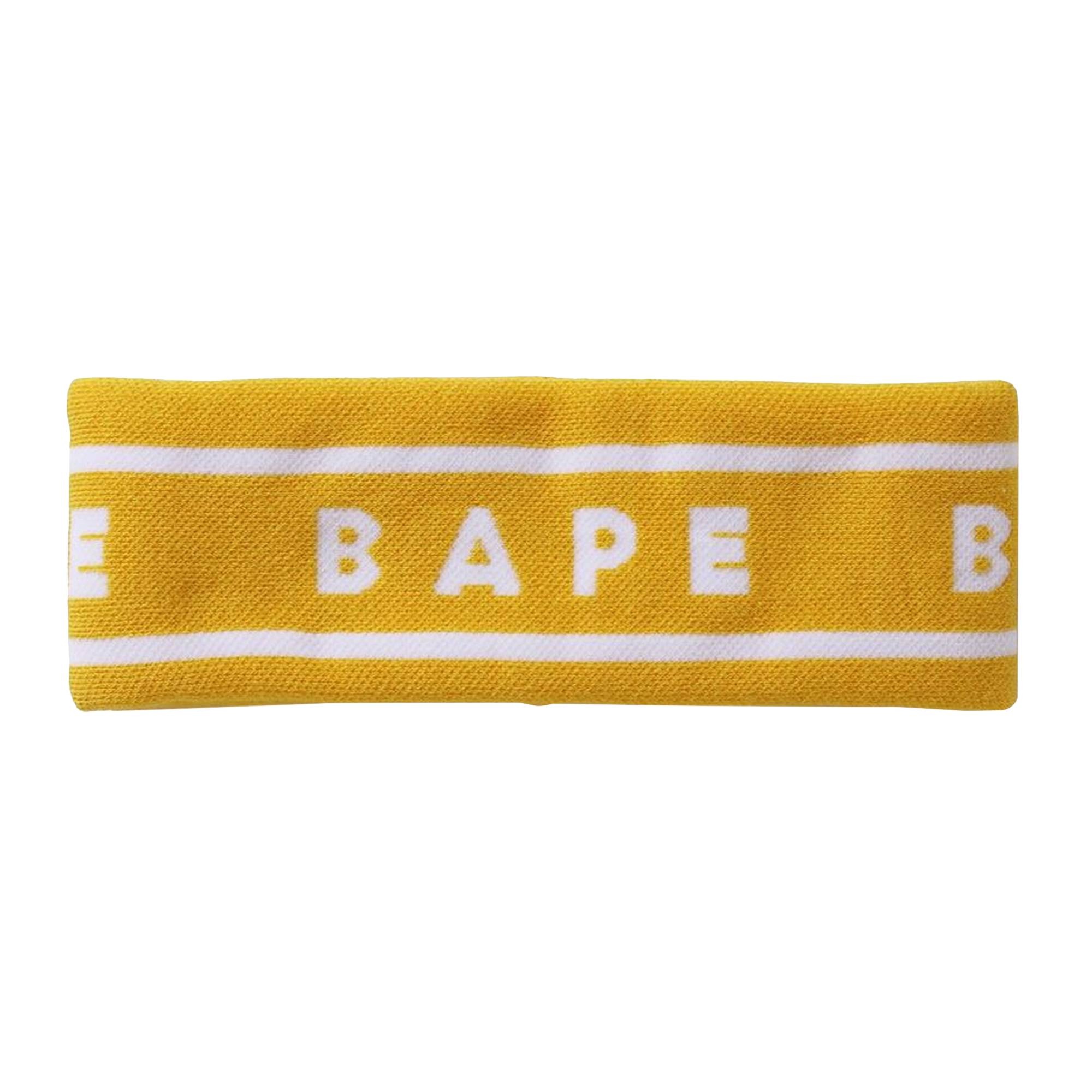 A BATHING APE BAPE Headband Yellow REVERSIBLE