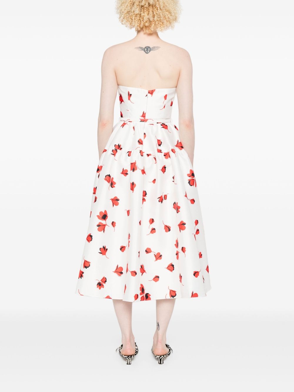 floral-print taffeta dress - 4