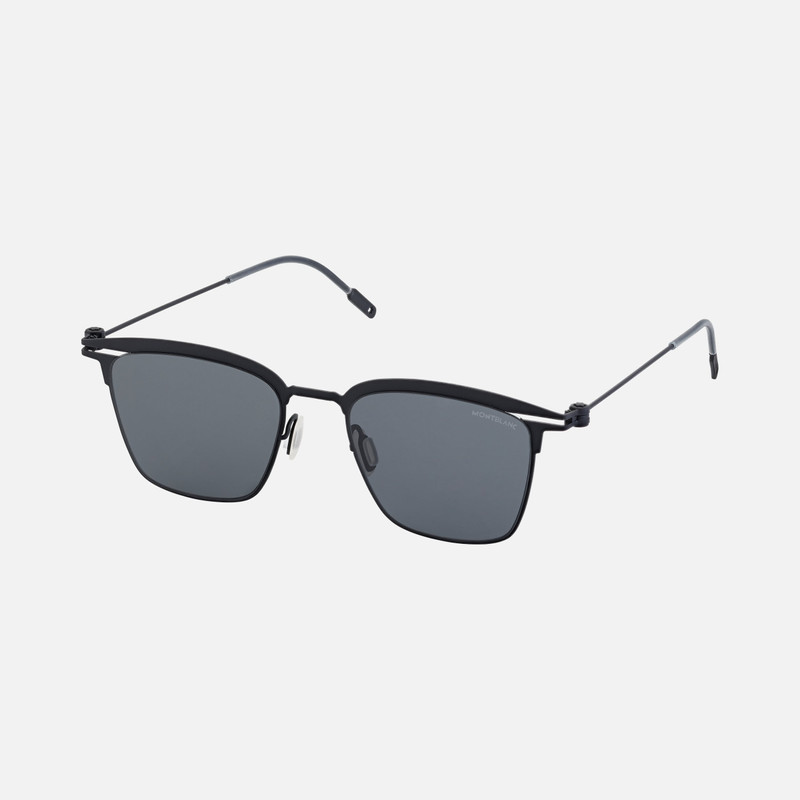 Rectangular Black Metal Frame Sunglasses 1