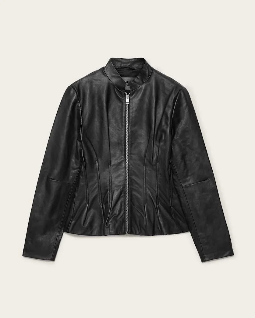 CLO PLEATED LEATHER JACKET - 1