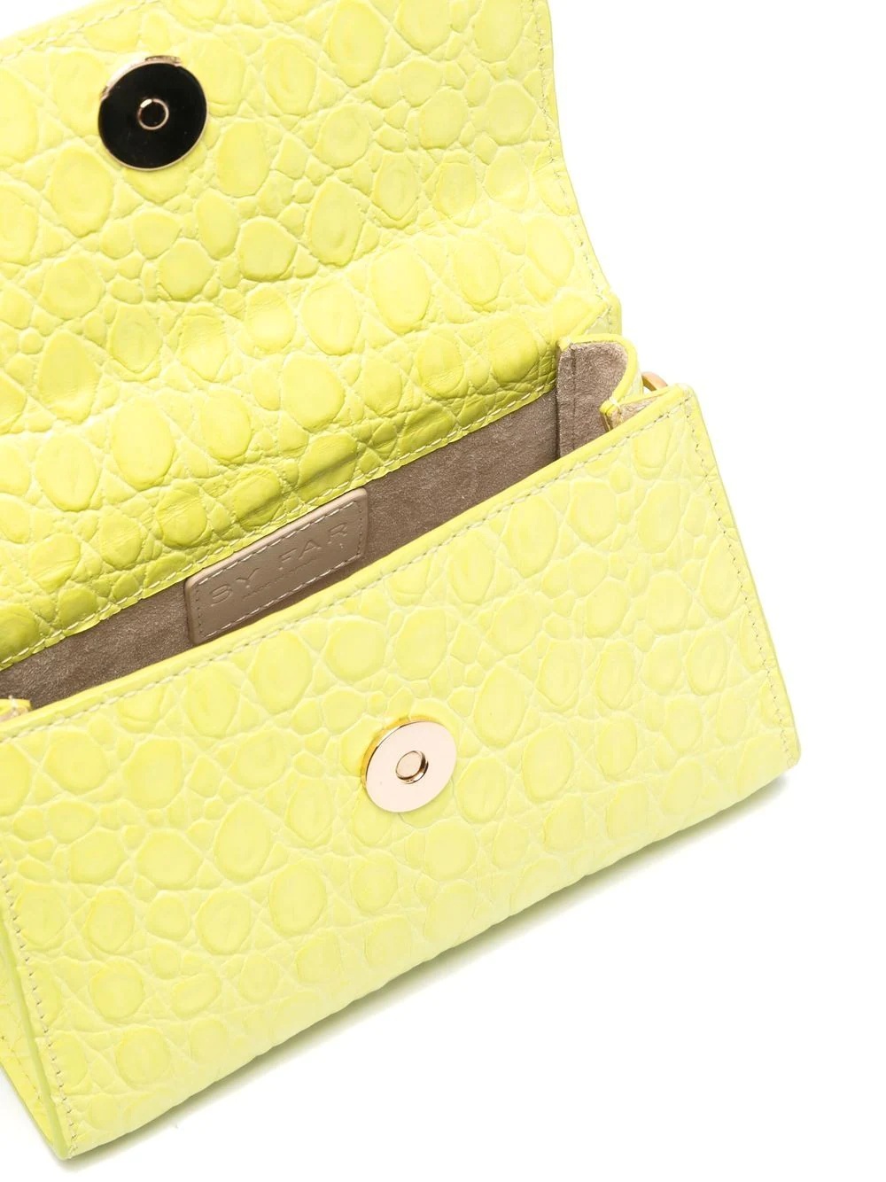 mini crocodile-embossed leather bag - 5