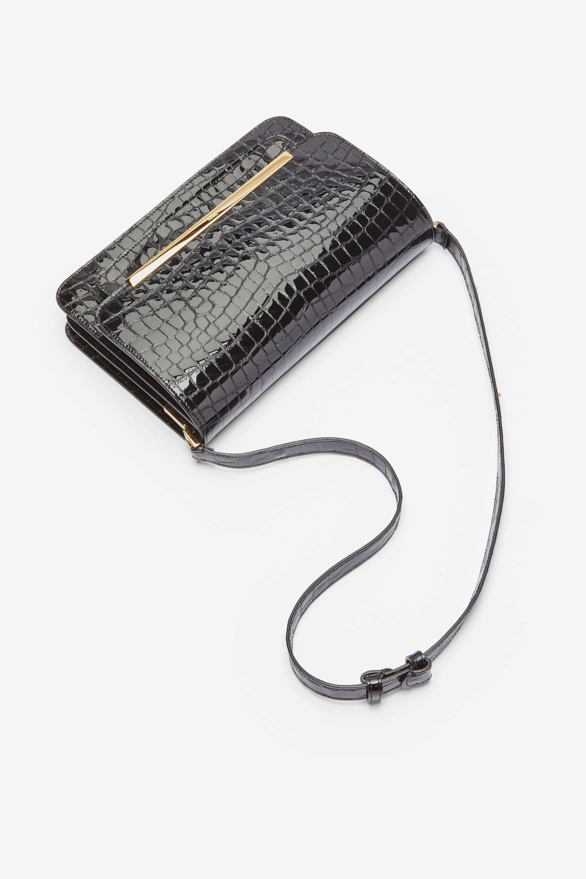 EDITH CROC-EFFECT LEATHER SHOULDER BAG - 4