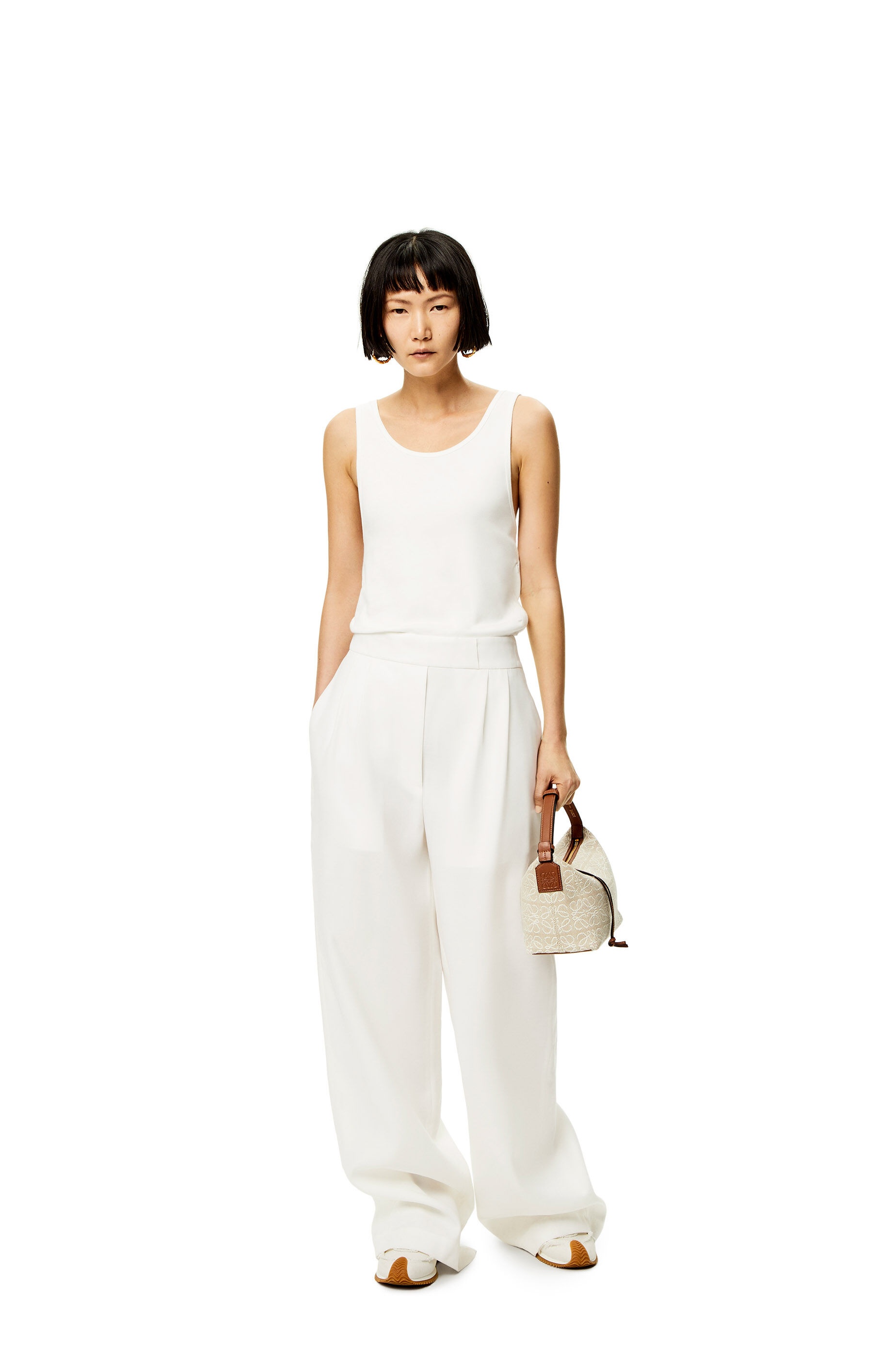 Tank jumpsuit in cotton, wool and silk - 2