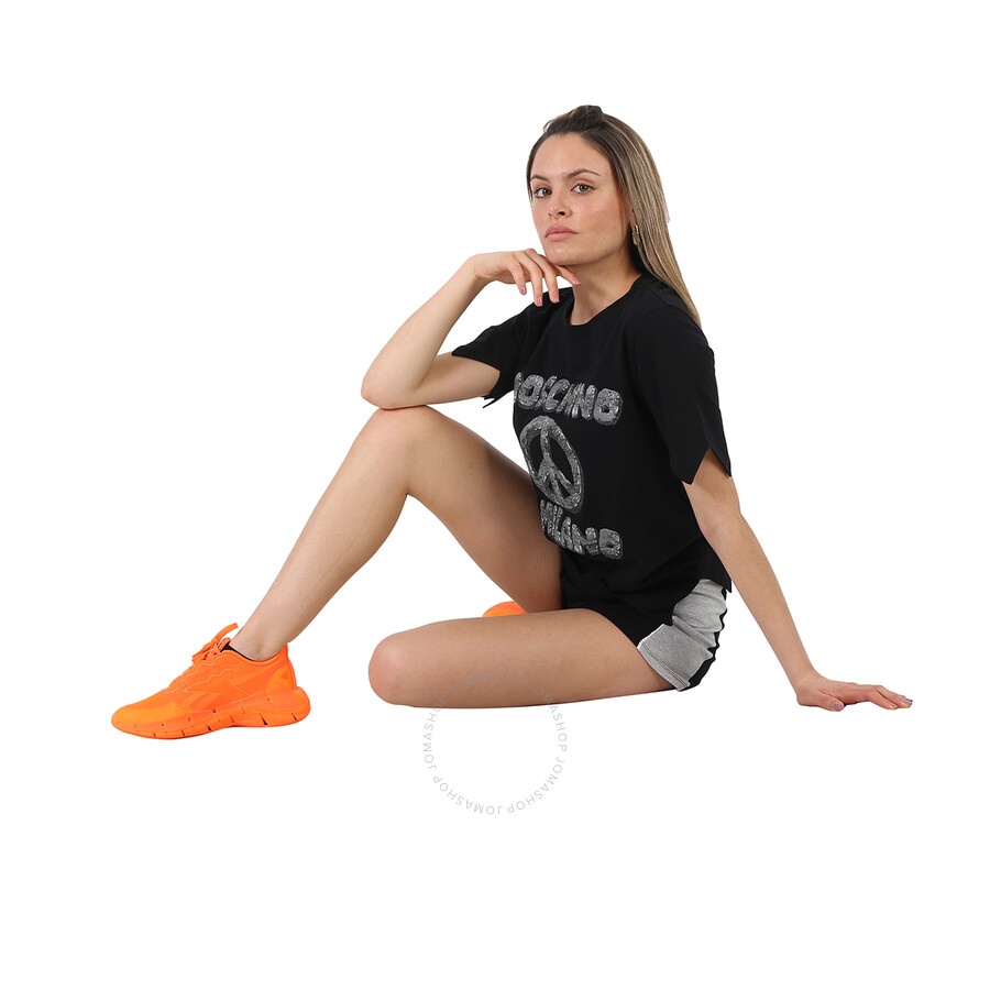 Moschino X The Flintstone Black Organic Cotton Logo Print T-Shirt - 6