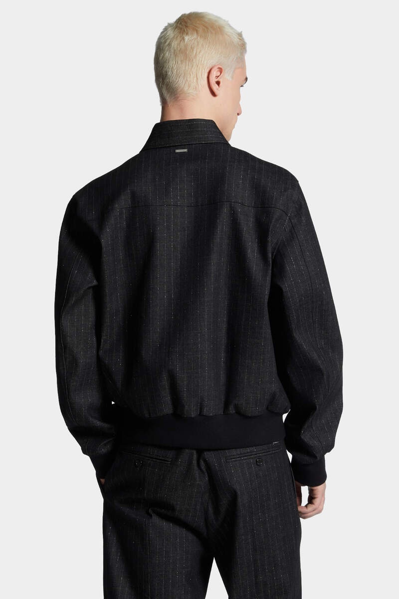 DENIM PINSTRIPE BLOUSON - 4
