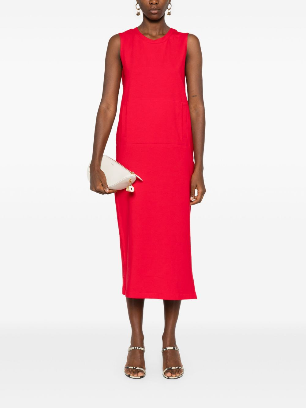 side-slit sleeveless dress - 2