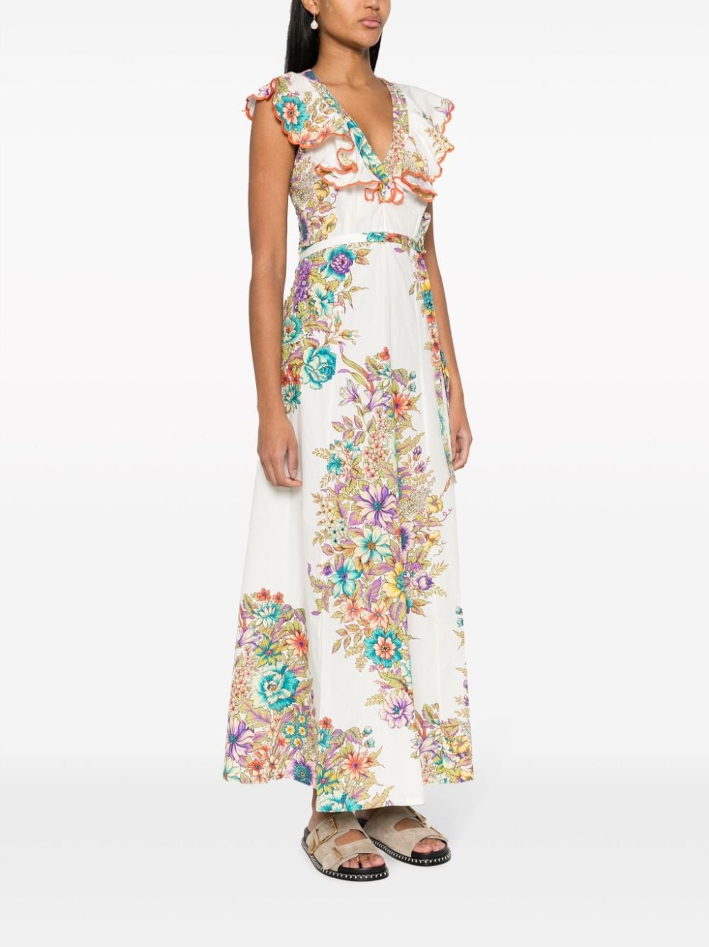 floral wrap maxi dress - 3