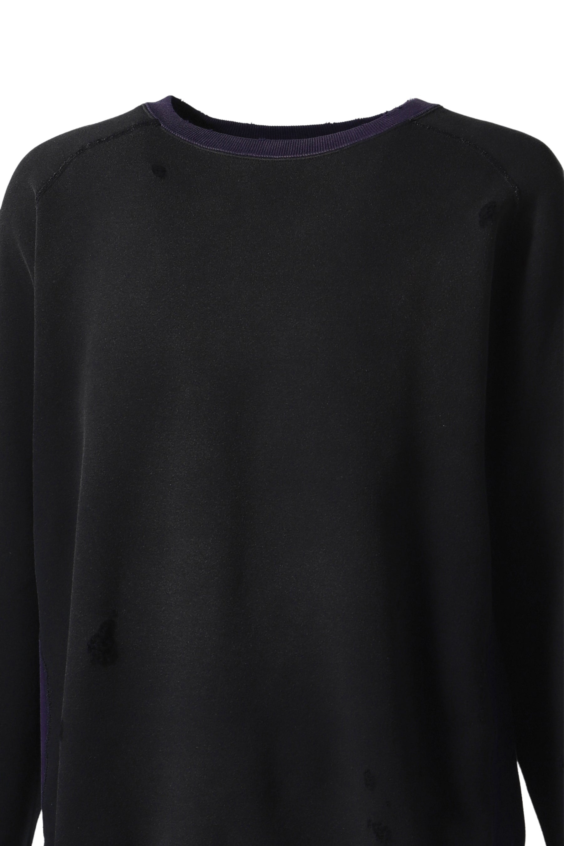 2-TONE CREW NECK SWEAT SHIRT - COTTON FRENCH TERRY / E-BLK - 7