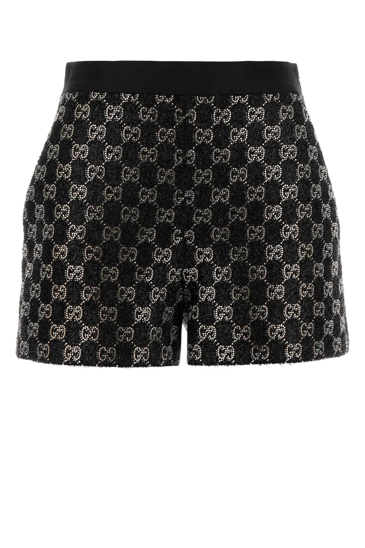 Gucci Women Black Tweed Shorts - 1