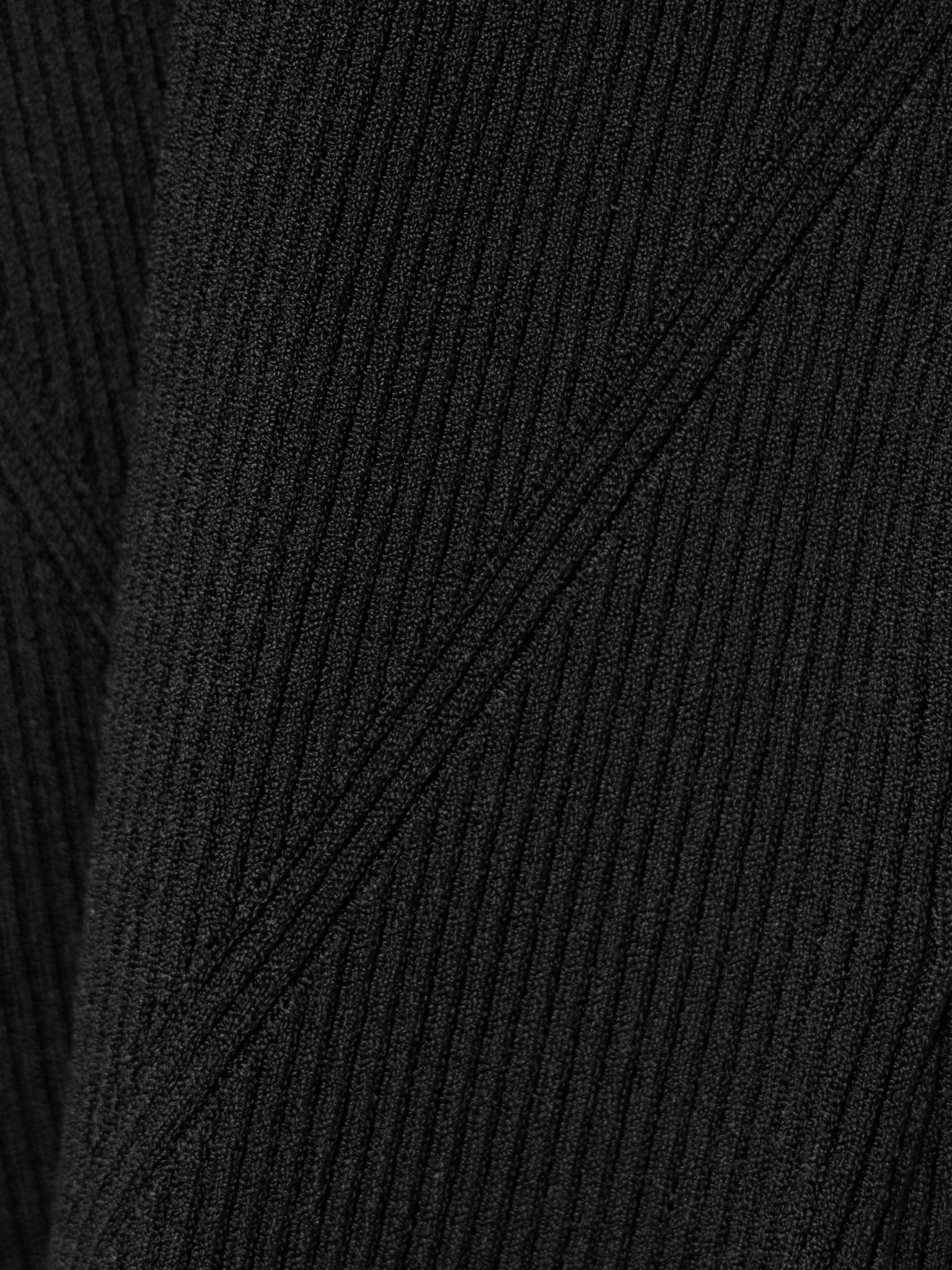 Edith embroidered ruffled ribbed-knit top Black - 4
