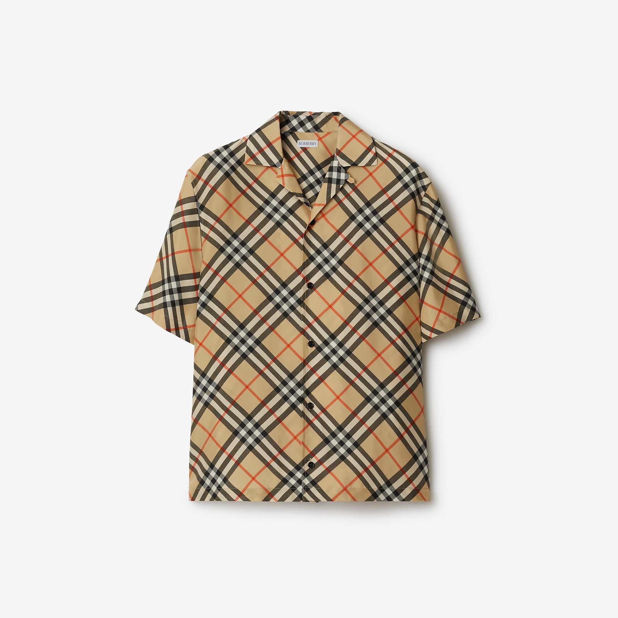 Oversized Check Silk Shirt - 1