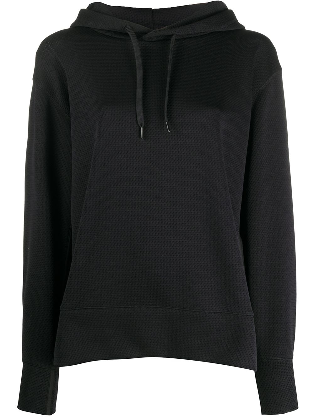 perforated drawstring hoodie - 1