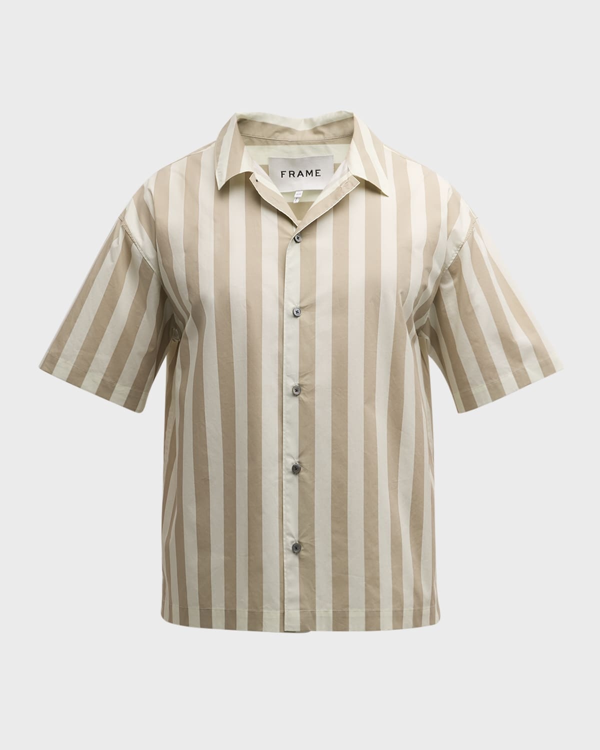 Men's Striped Cotton Camp Shirt - 1