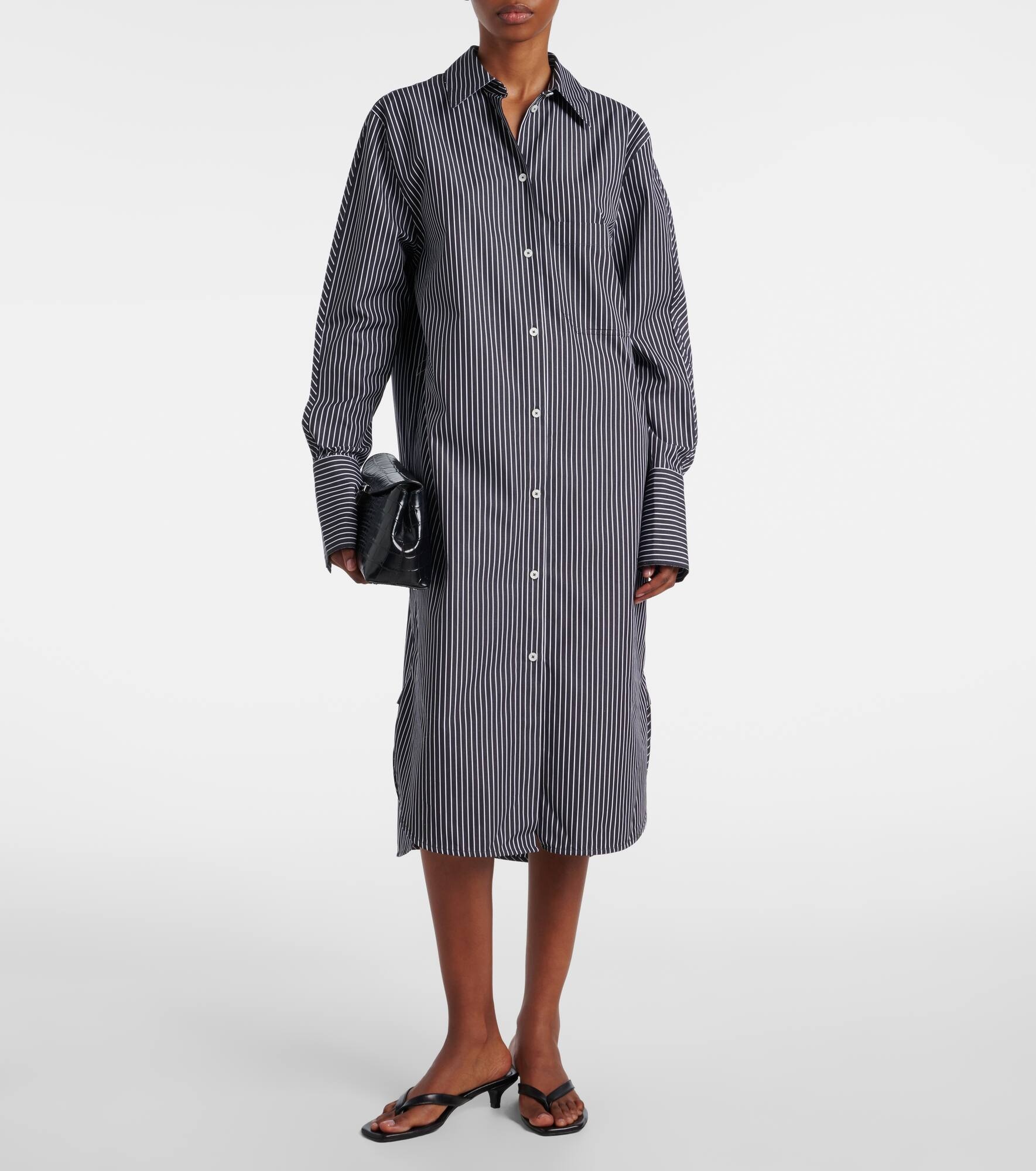 Striped cotton poplin shirt dress - 2