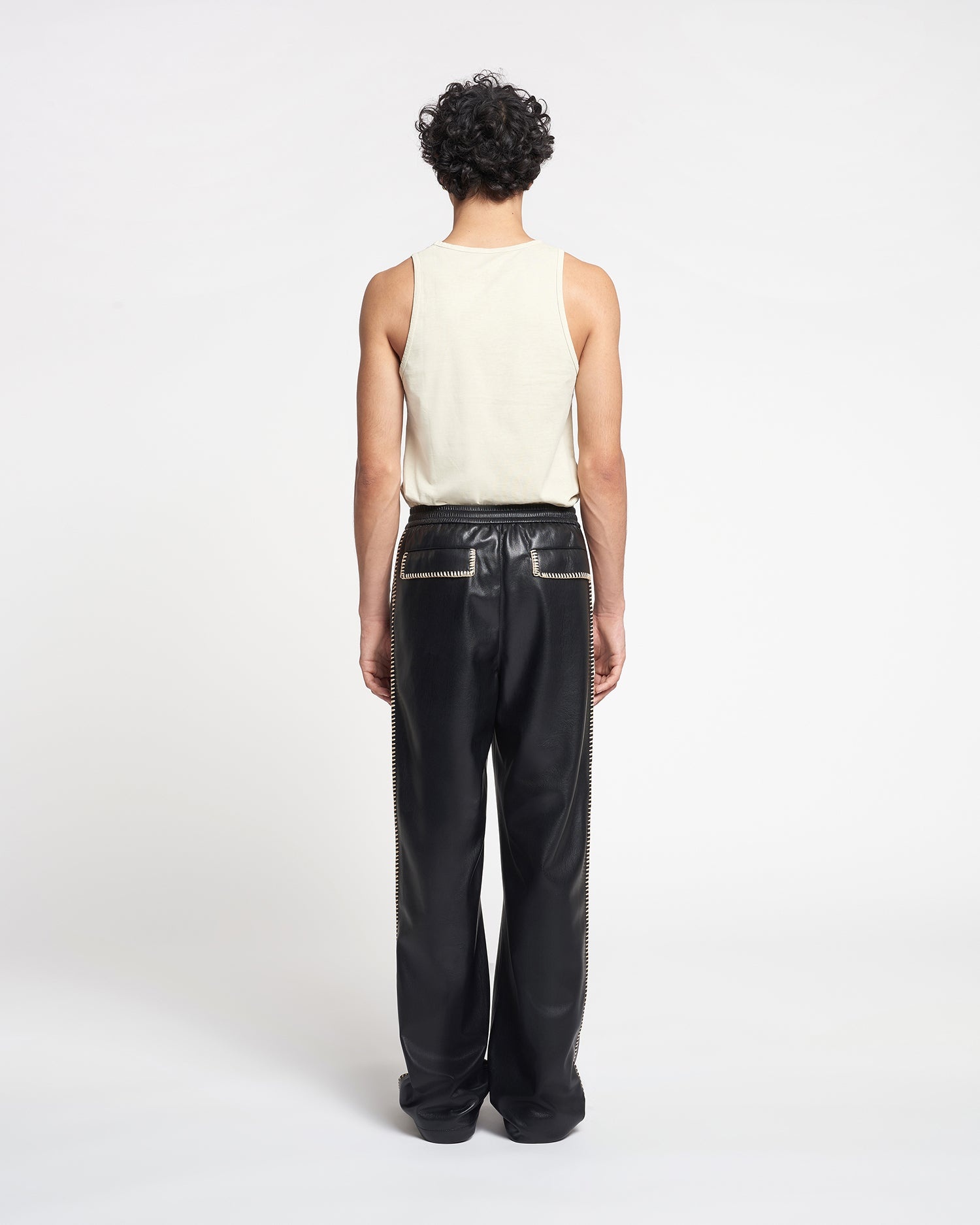 Raffia-Trimmed Okobor™ Alt-Leather Pants - 4