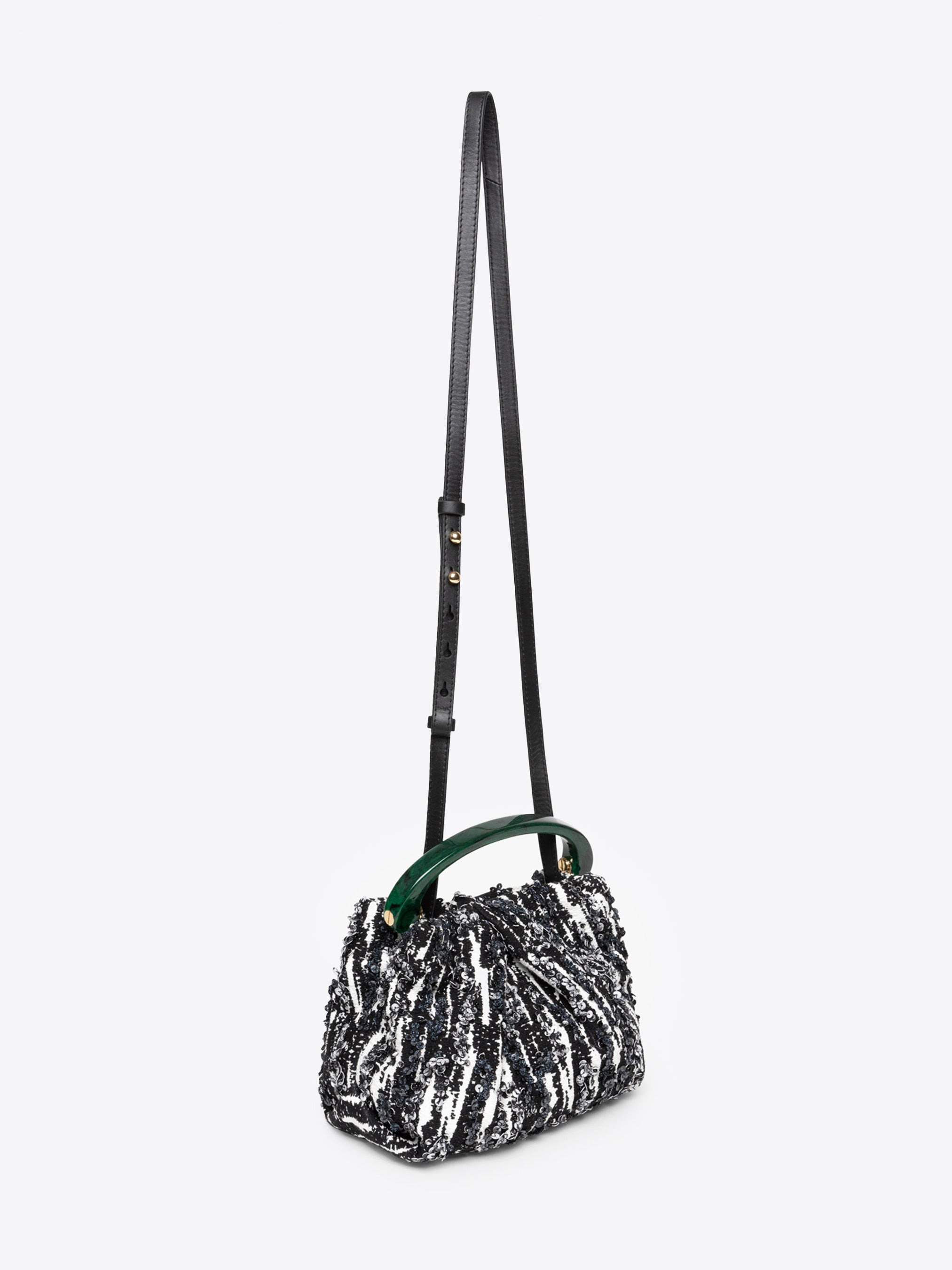 SMALL PLEATED JACQUARD BAG - 3