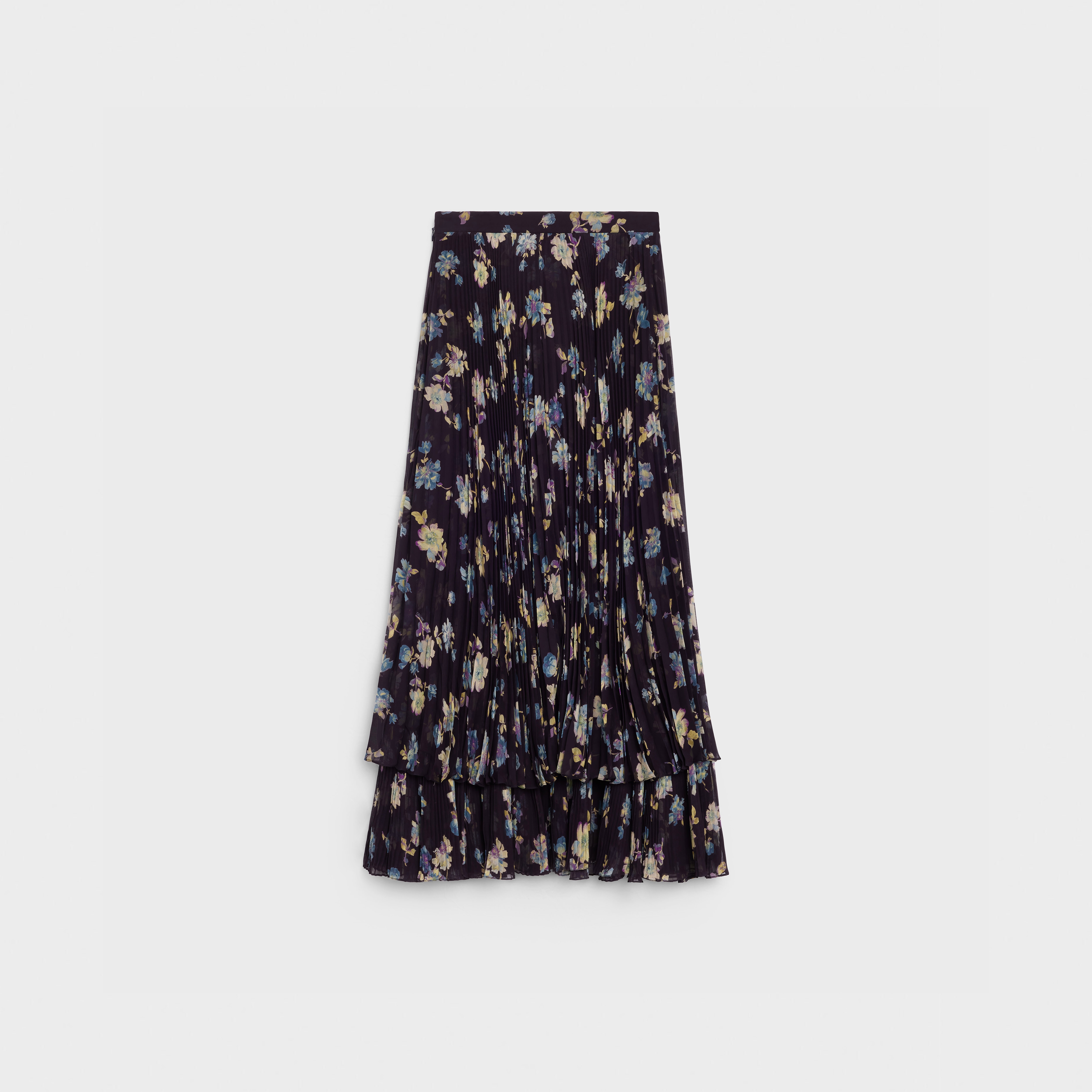 MIDI RUFFLED SKIRT IN SILK GEORGETTE - 2