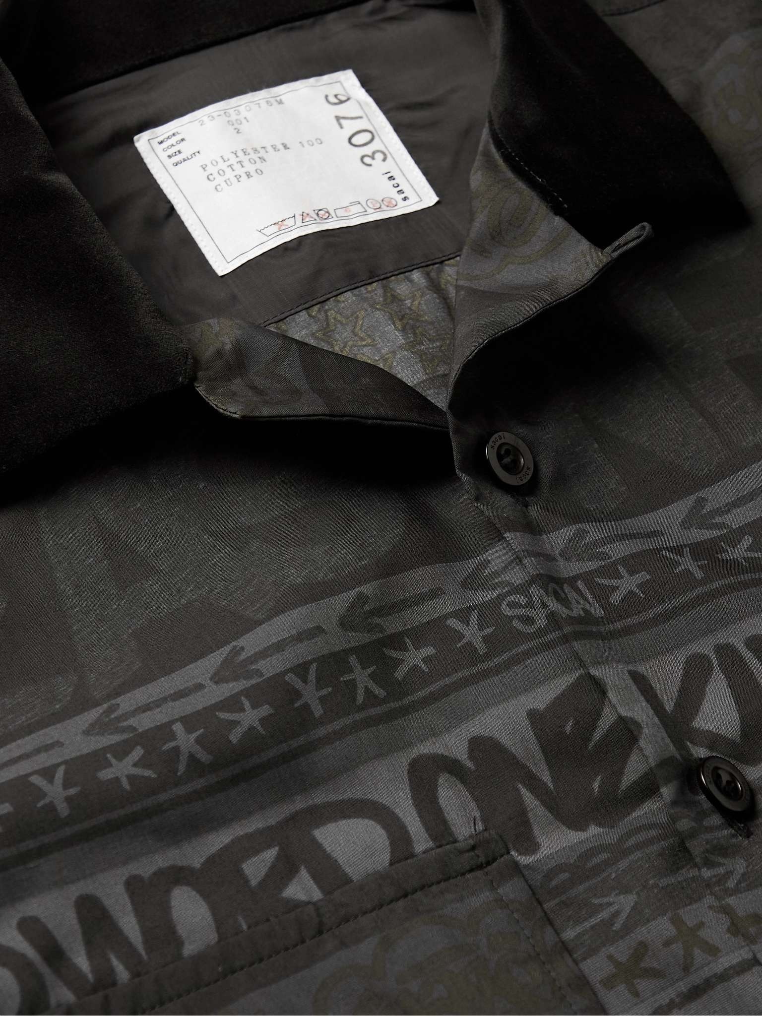 + Eric Haze Convertible-Collar Velvet-Trimmed Cotton-Voile Shirt - 10