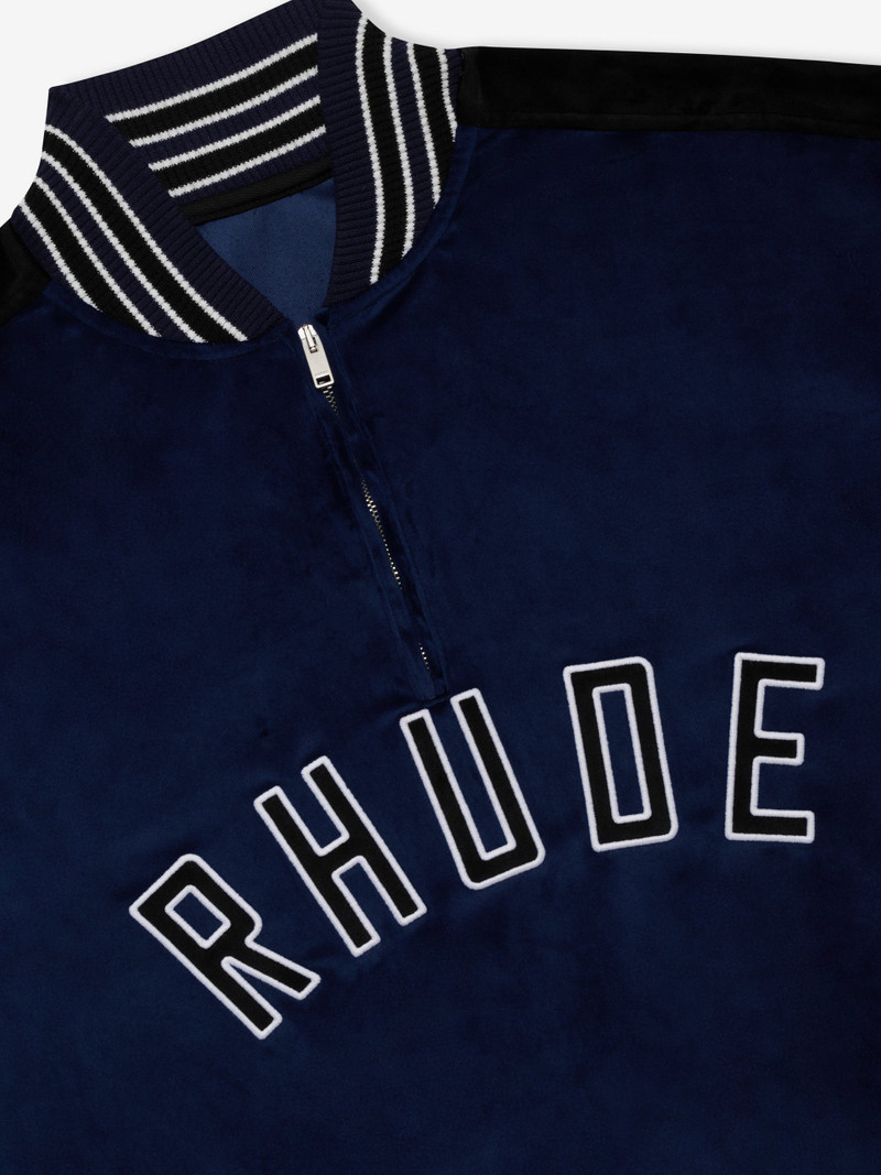 Rhude VELOUR TRACK QUARTER ZIP-UP outlook