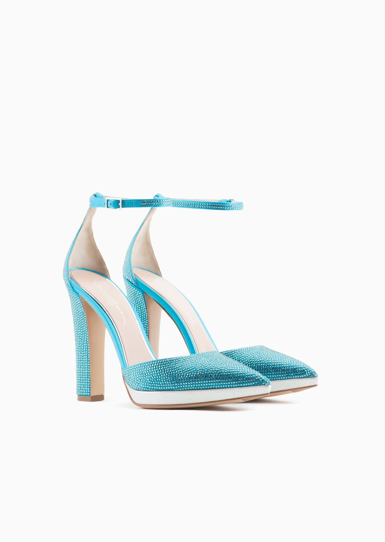 Rhinestone and satin d'Orsay court shoes - 2