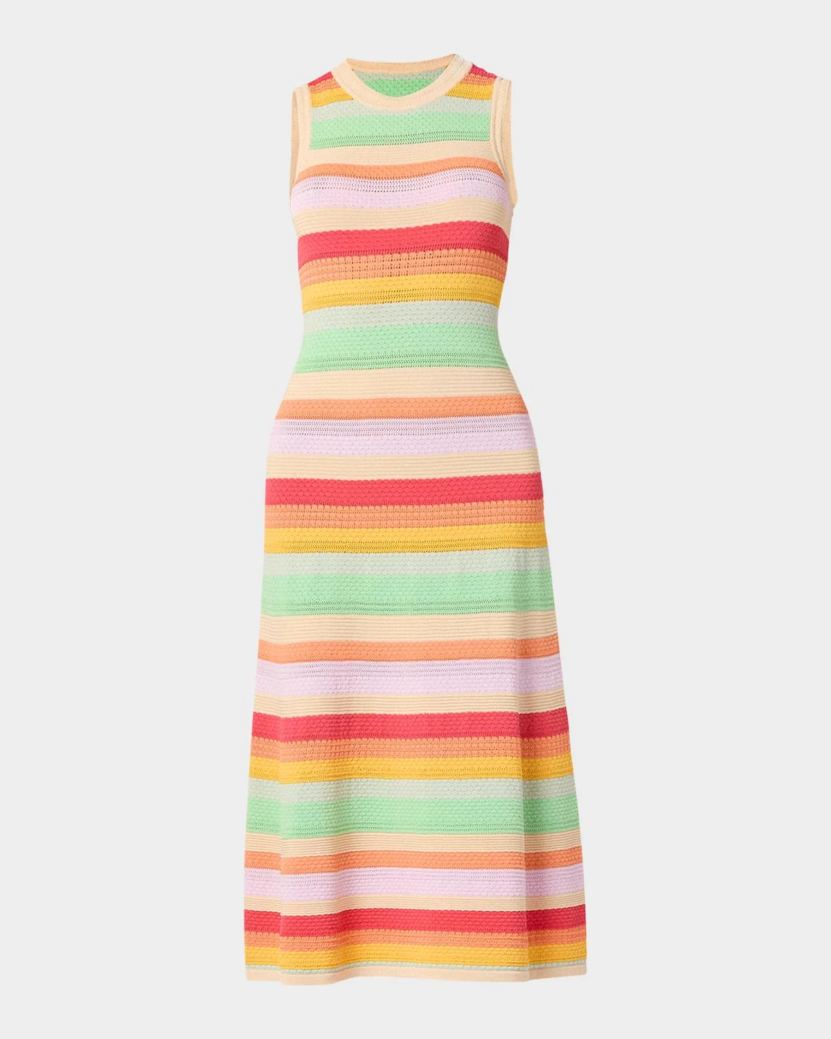 Keira Striped Mixed-Knit Midi Dress - 1