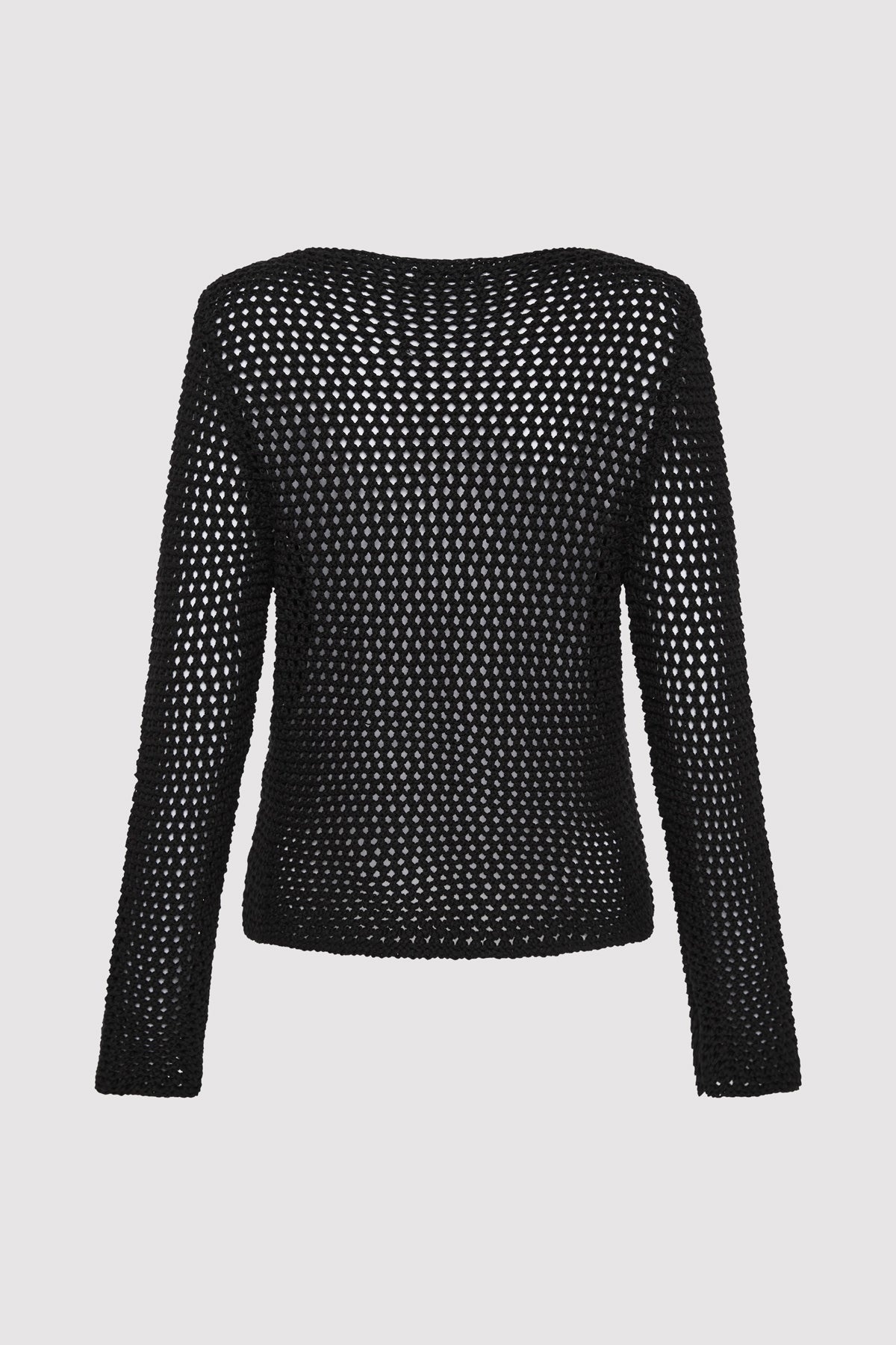 Cotton Crochet Jumper - Black - 6