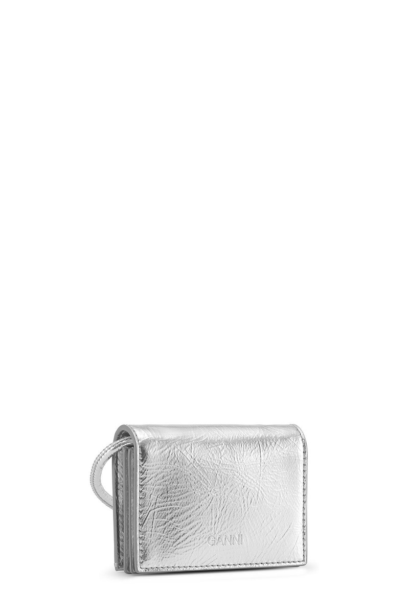 GANNI SILVER GANNI BOU WALLET ON STRAP outlook