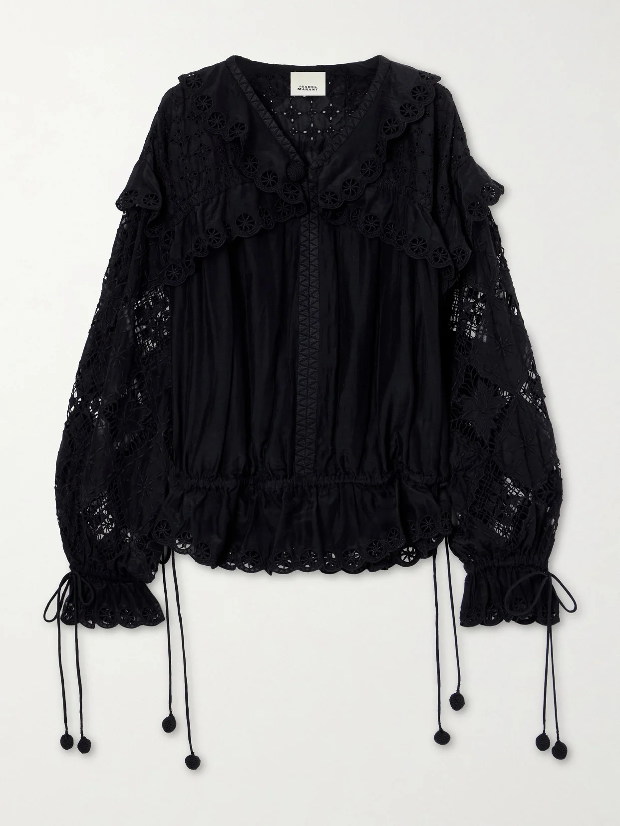 Nowana Broderie Anglaise Cotton And Silk-blend Blouse - 1