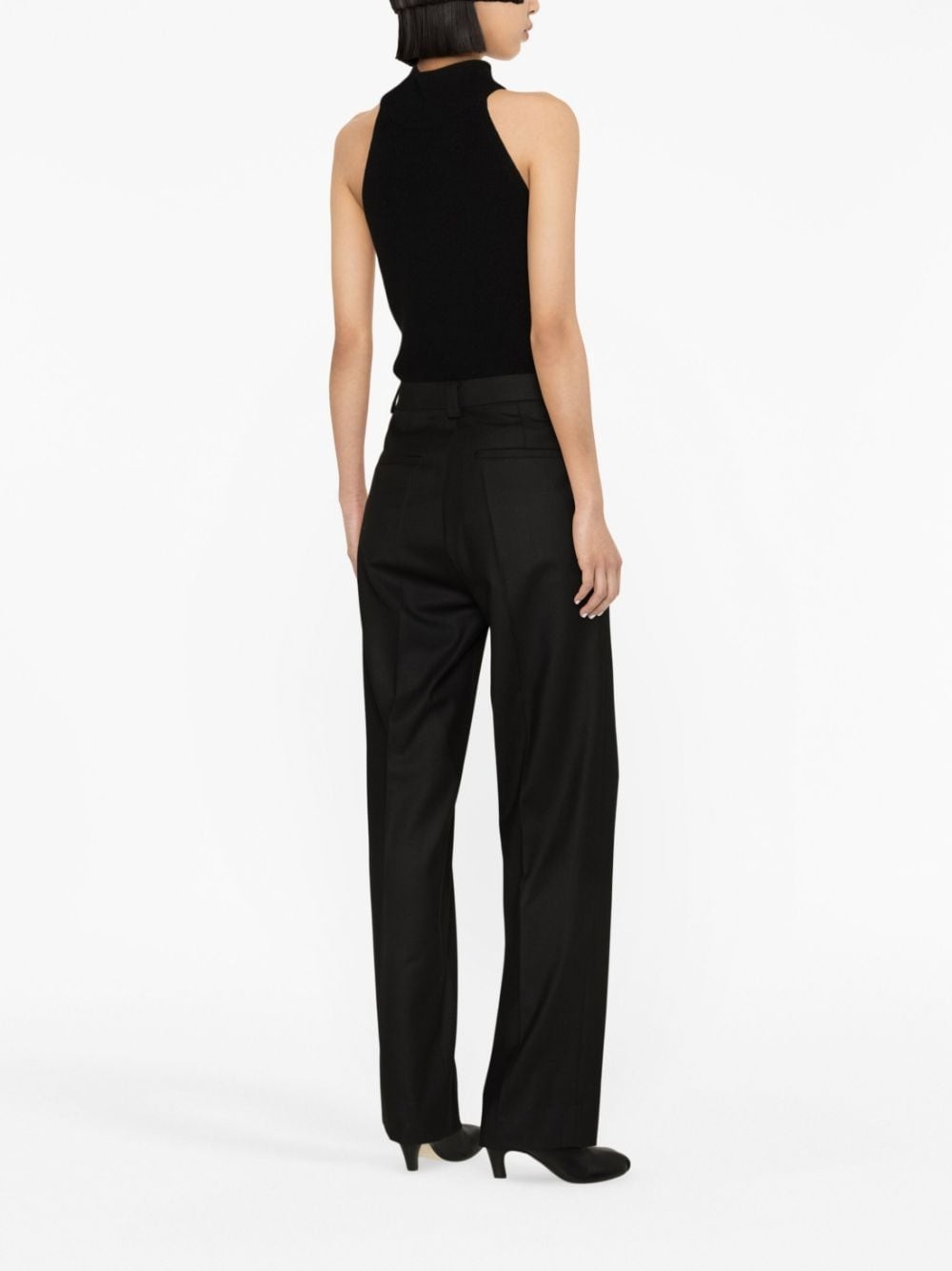 pleated wool wrap trousers - 4