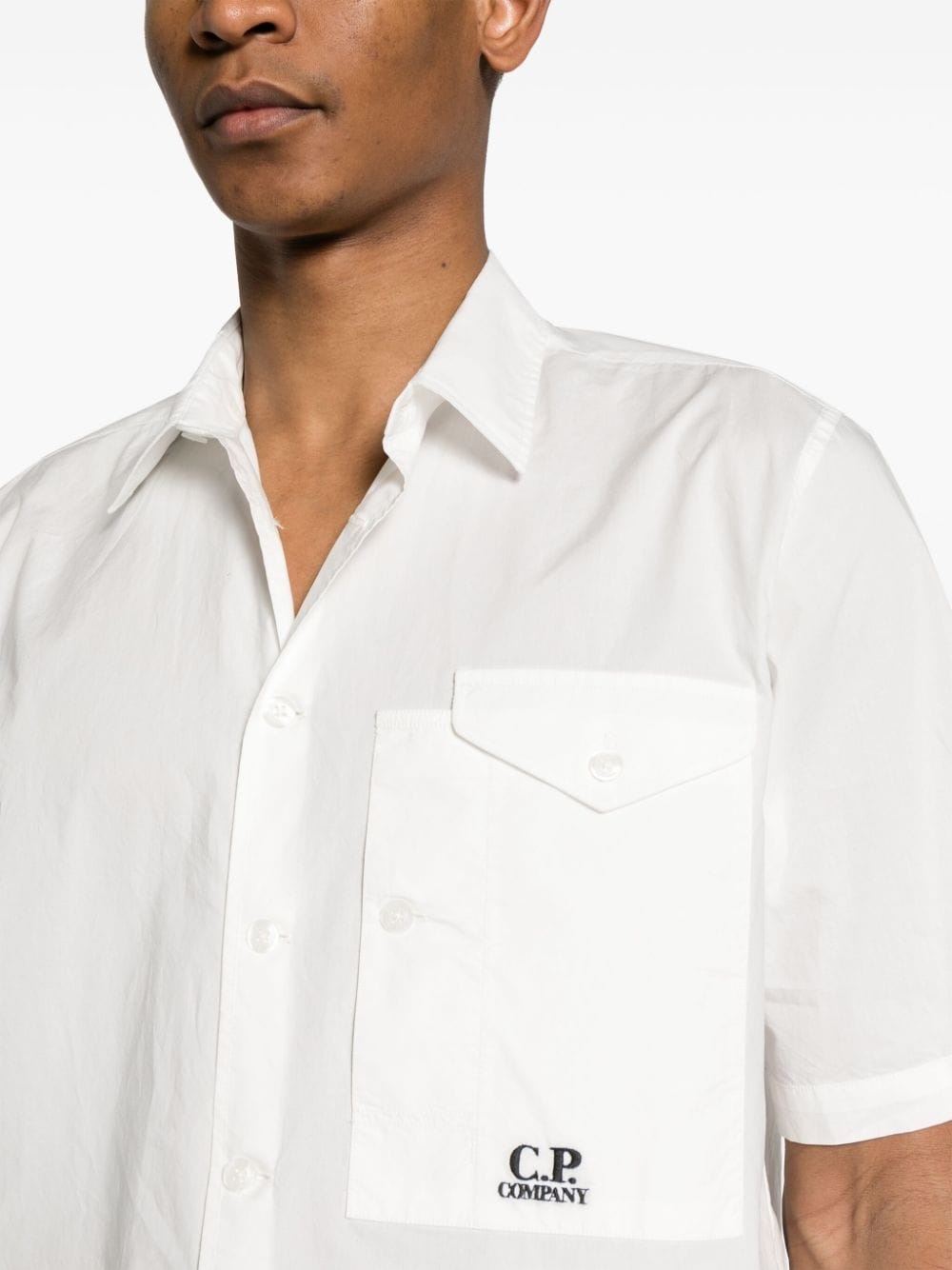 logo-embroidered cotton shirt - 5