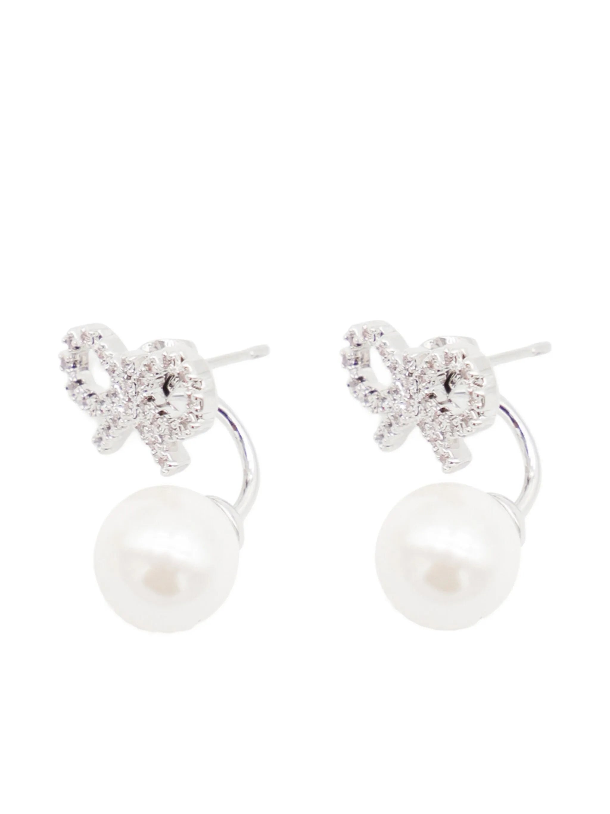 Crystal Bow Drop Earrings - 3