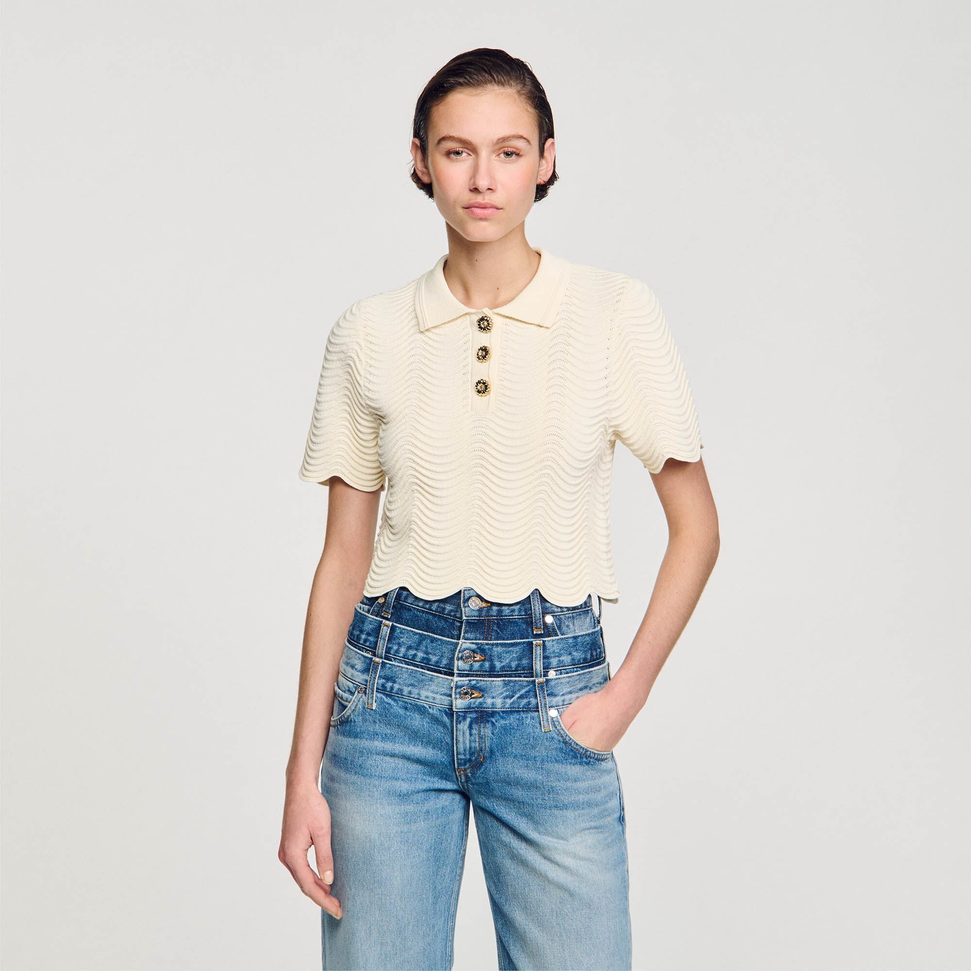 CROPPED KNIT SWEATER - 5