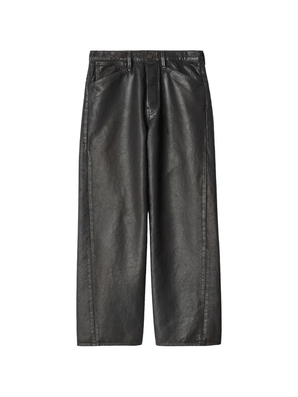 Leather straight leg trousers - 1