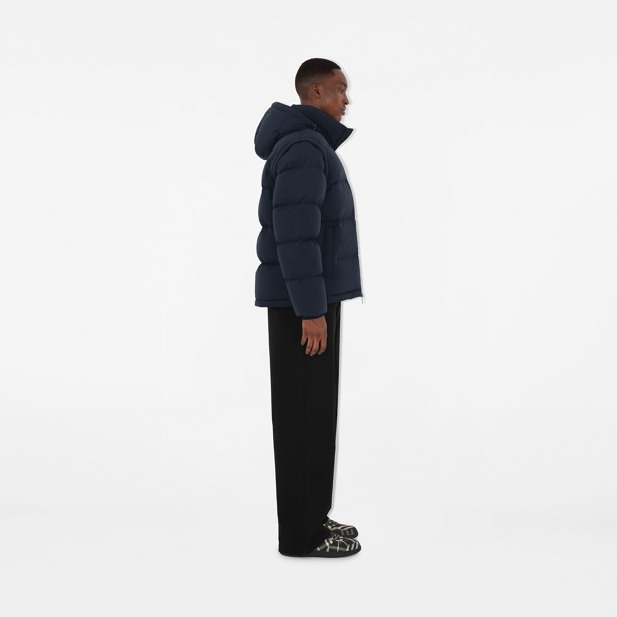 Detachable Sleeve Nylon Puffer Jacket - 3