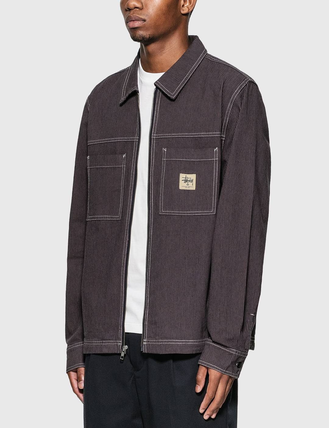 Overdyed Hickory Ls Zip Shirt - 2