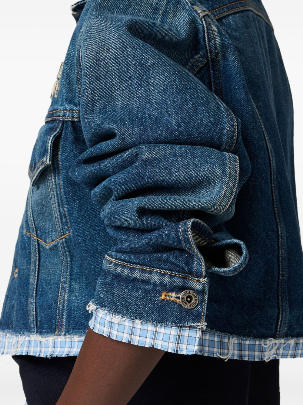 Washed denim blouson jacket - 5