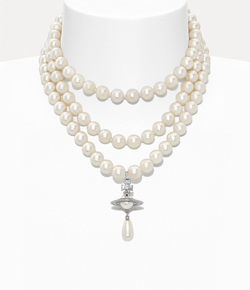 THREE ROW PEARL DROP CHOKER 1