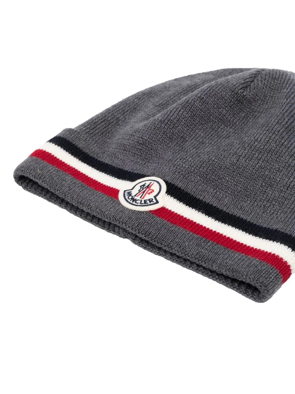 logo-patch wool beanie - 2