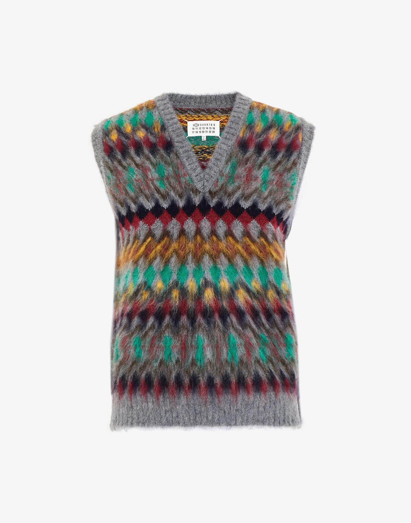 Blurred Fair Isle sleeveless sweater - 1