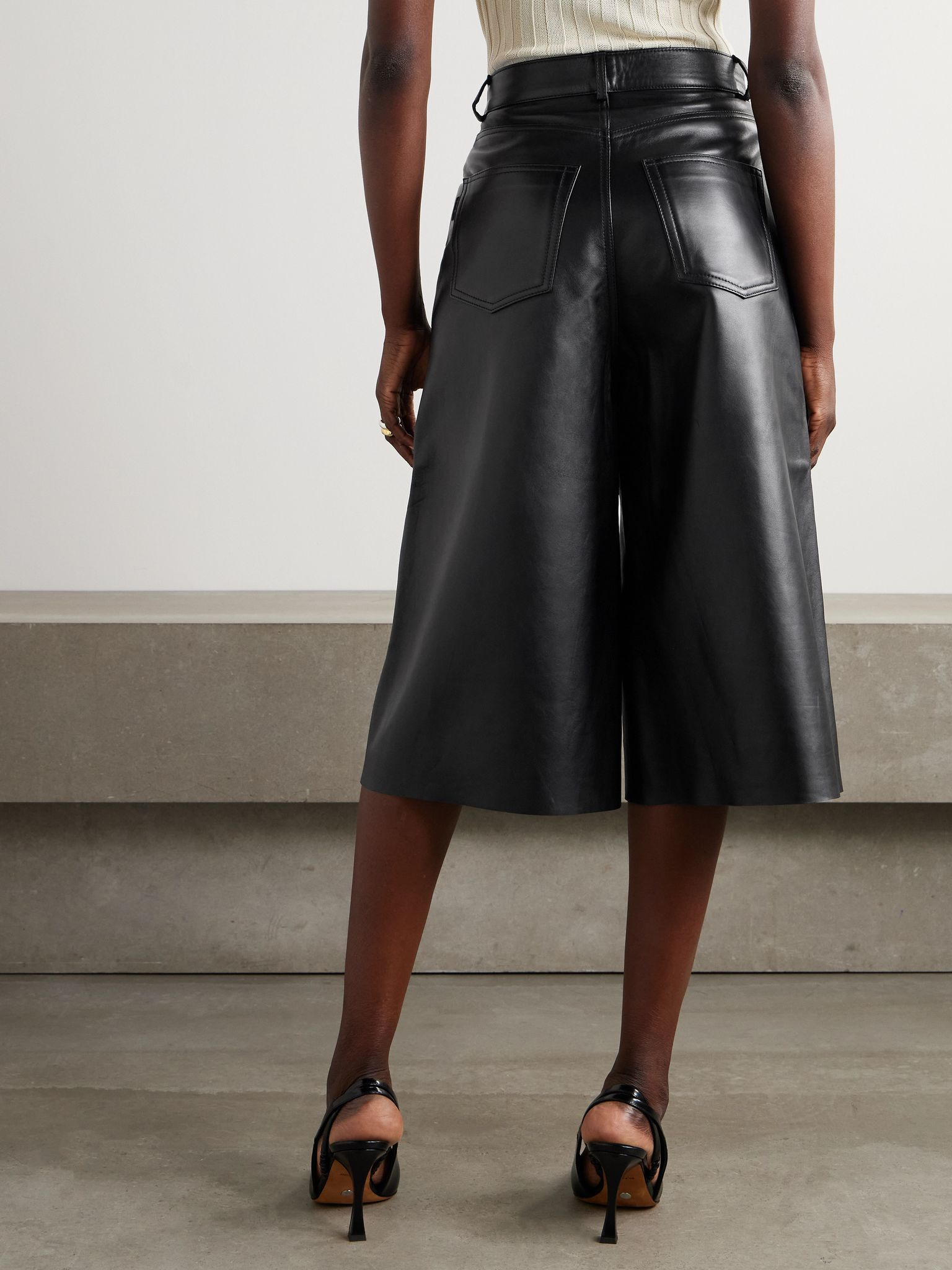 Belle leather shorts Black - 4