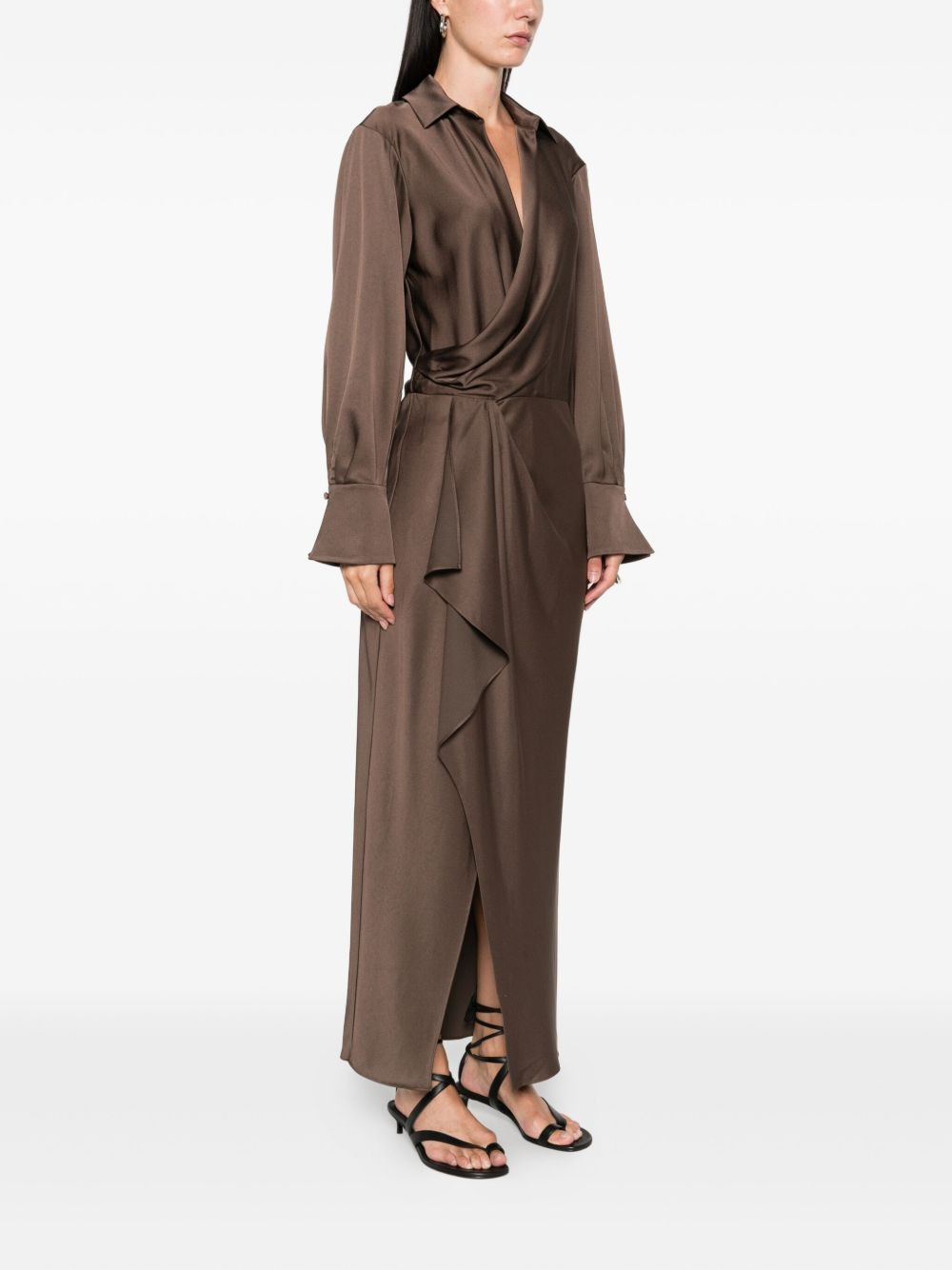 wrap-front maxi dress - 3