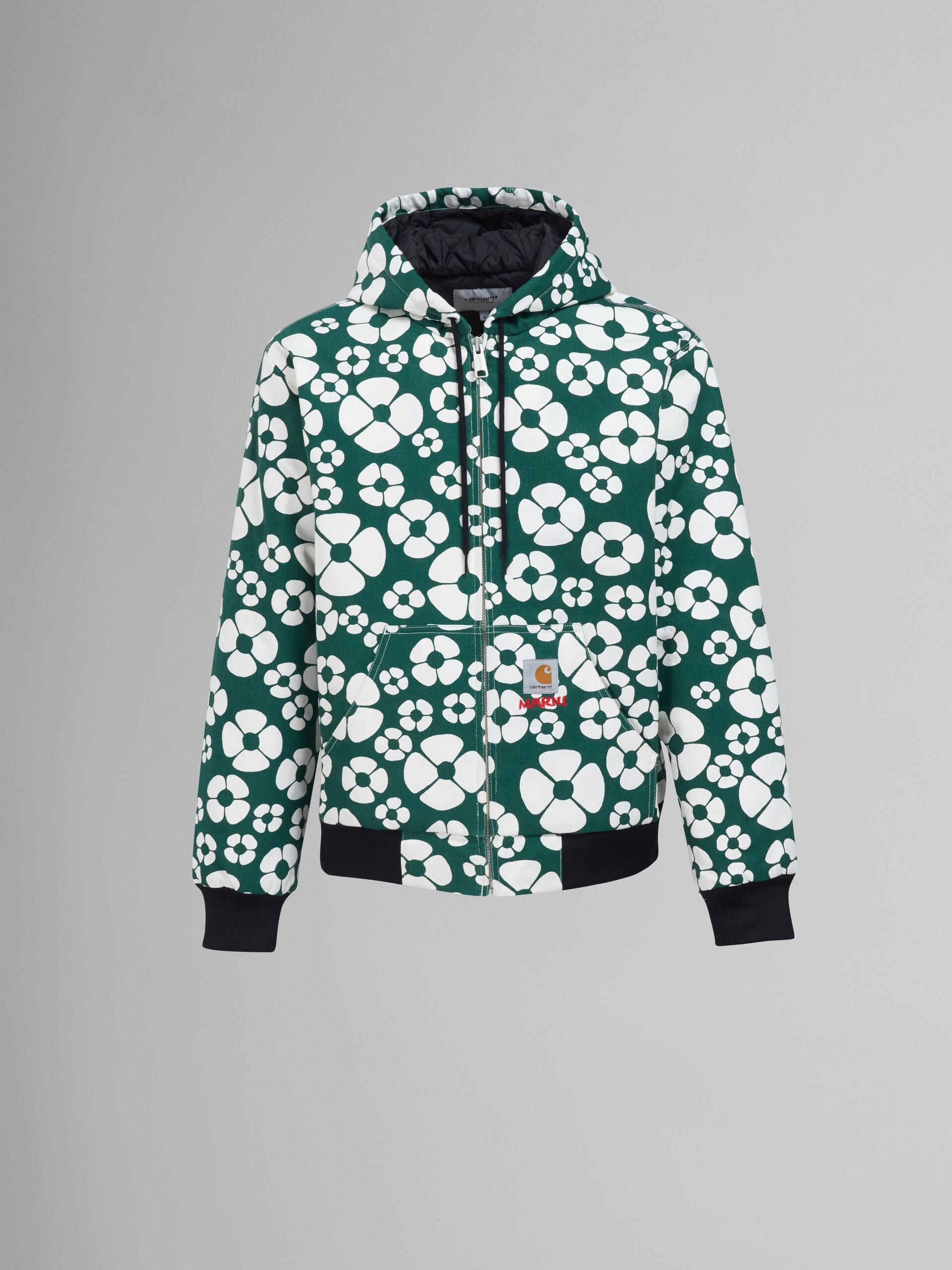MARNI X CARHARTT WIP - GREEN LONG-SLEEVED FLORAL JACKET - 1