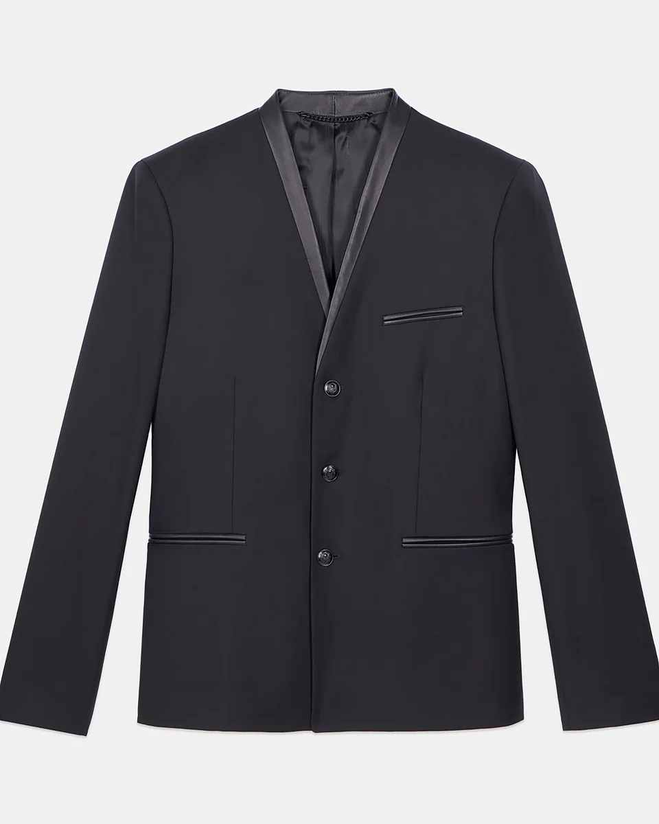 BLACK WOOL BLAZER - 1