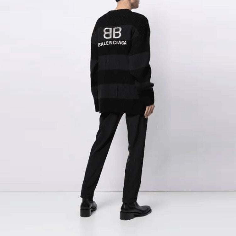 Balenciaga BB Striped Sweater 'Black' 657404T31984058 - 4
