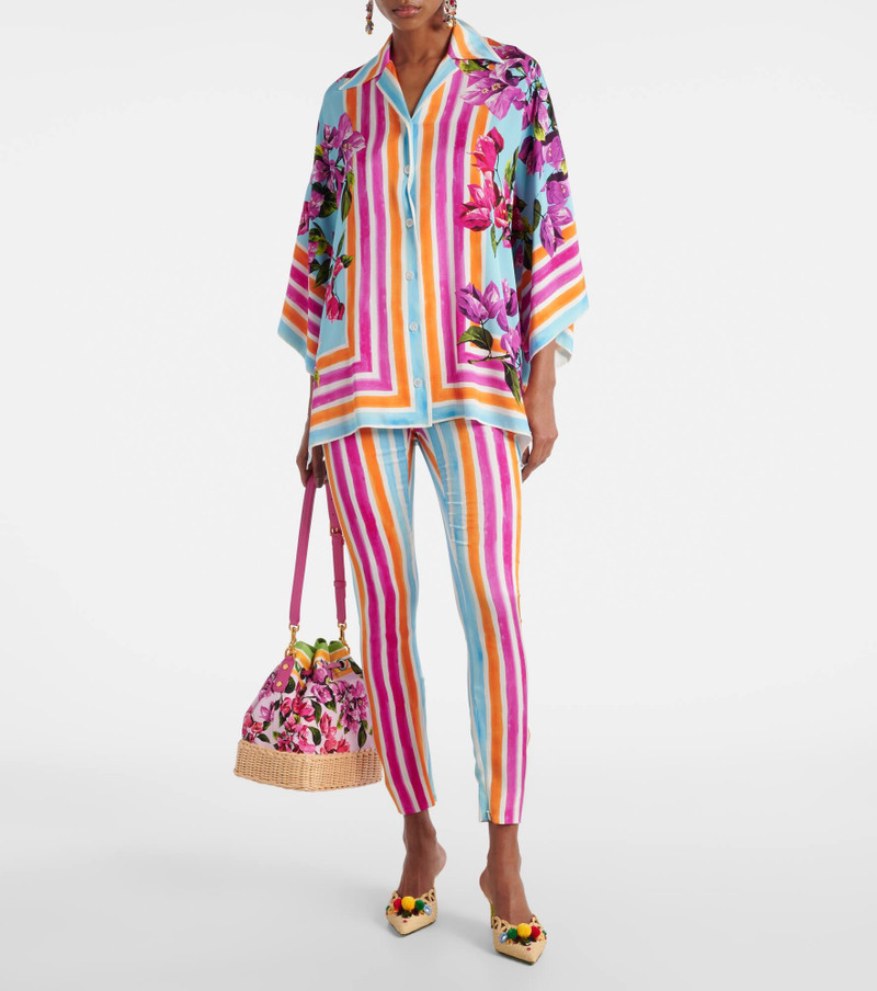 Dolce & Gabbana Striped silk-blend leggings outlook